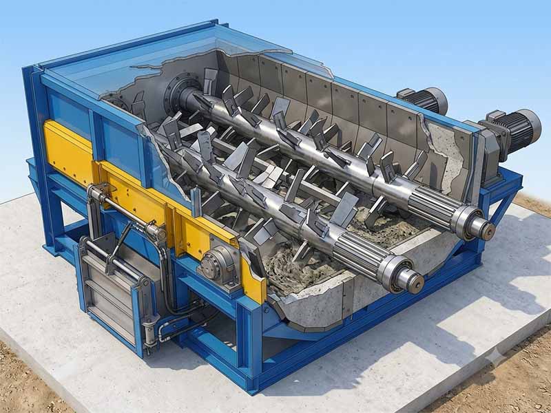 Twin-shaft forced mixer design for AGICO YHZS mobile batching plants